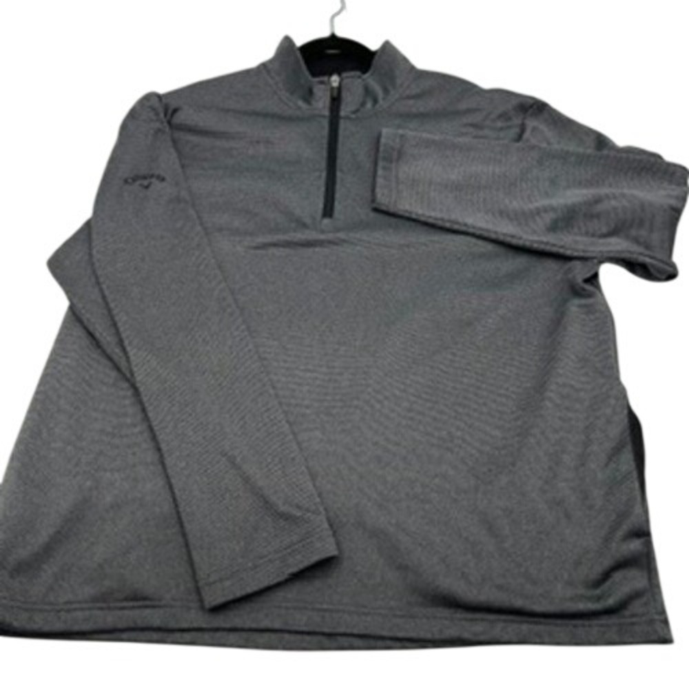 Callaway Mens‎ XL Gray Textured Quarter Zip Pullover Golf Performance Sweatshirt